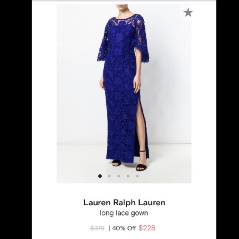 Ralph Lauren Blue Lace Gown